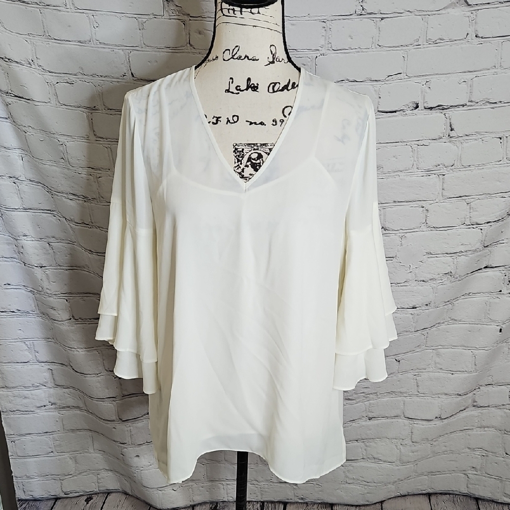The Limited Collection Cream Sheer with Tank Blouse NWT Size Small